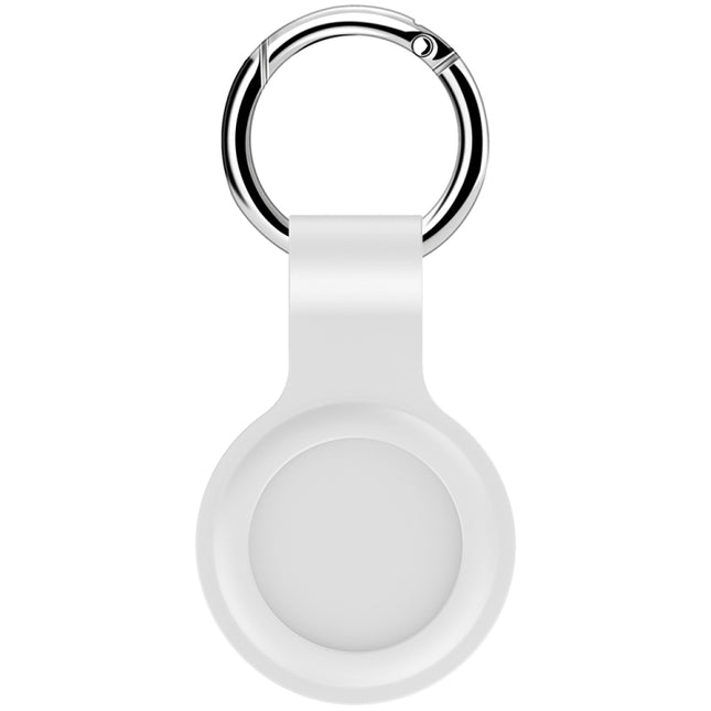 2 PCS Shockproof Anti-scratch Silicone Protective Case with Hook for Airtag(White)-garmade.com