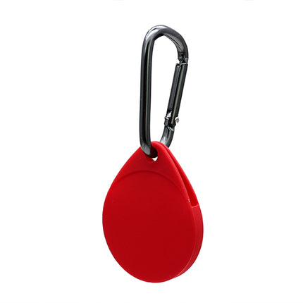 2 PCS Drop Shape Shockproof Anti-scratch Silicone Protective Case with Carabiner for AirTag(Red)-garmade.com