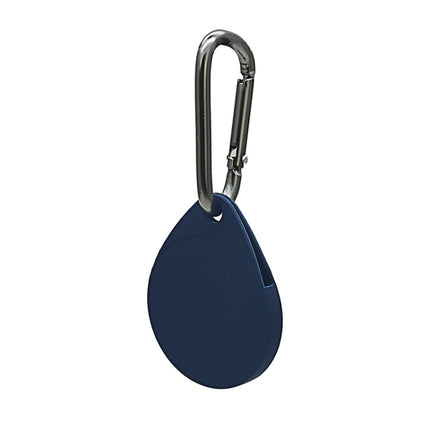 2 PCS Drop Shape Shockproof Anti-scratch Silicone Protective Case with Carabiner for AirTag(Dark Blue)-garmade.com