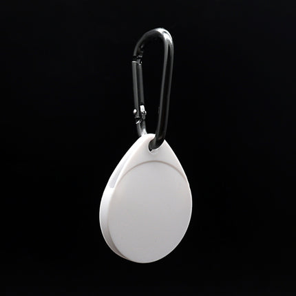2 PCS Drop Shape Shockproof Anti-scratch Silicone Protective Case with Carabiner for AirTag(White)-garmade.com