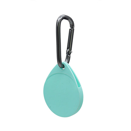 2 PCS Drop Shape Shockproof Anti-scratch Silicone Protective Case with Carabiner for AirTag(Mint Green)-garmade.com