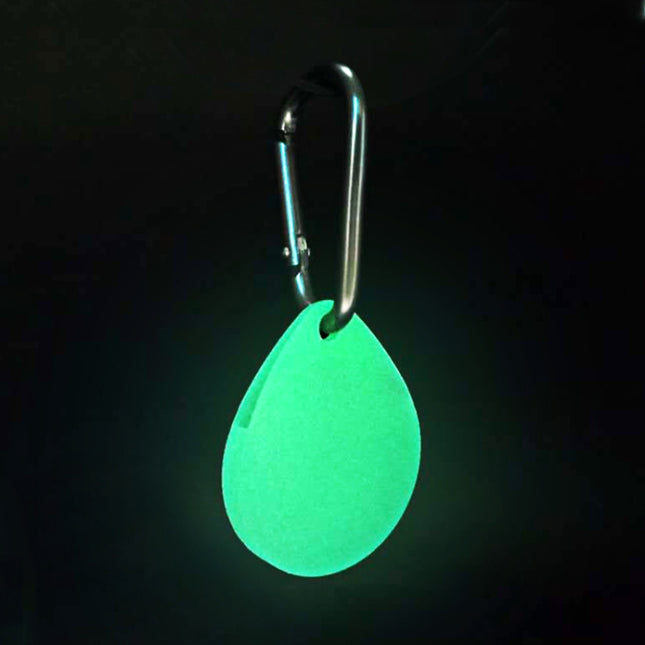 2 PCS Drop Shape Shockproof Anti-scratch Silicone Protective Case with Carabiner for AirTag(Luminous)-garmade.com
