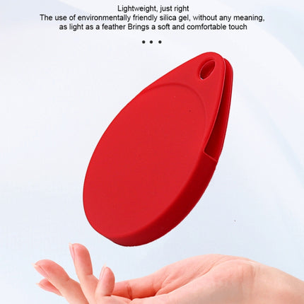 2 PCS Drop Shape Shockproof Anti-scratch Silicone Protective Case with Carabiner for AirTag(Black)-garmade.com