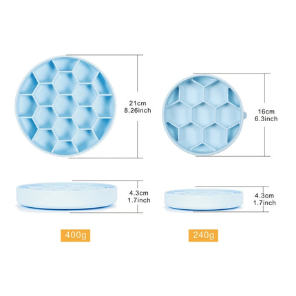 Pet Slow Eating Anti-Choke Slip Bowl Silicone Suction Cup Honeycomb Bowl, Specification: Medium Blue-garmade.com