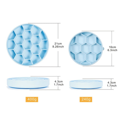 Pet Slow Eating Anti-Choke Slip Bowl Silicone Suction Cup Honeycomb Bowl, Specification: Small Blue-garmade.com
