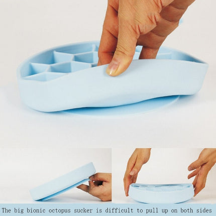 Pet Slow Eating Anti-Choke Slip Bowl Silicone Suction Cup Honeycomb Bowl, Specification: Small Blue-garmade.com