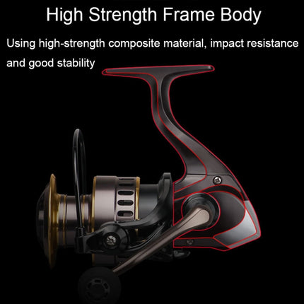 All Metal Rocker Arm Smooth Fishing Reel Spinning Reel, Spec: HE500 (EVA Grip)-garmade.com