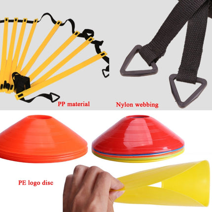 23 In 1 Football Training Agility Ladder + Logo Disc + Drag Umbrella Set(Mixed Color)-garmade.com