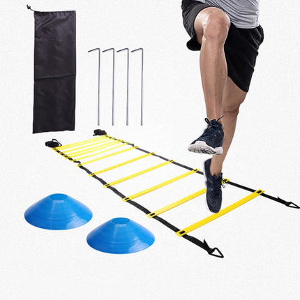 23 In 1 Football Training Agility Ladder + Logo Disc + Drag Umbrella Set(Mixed Color)-garmade.com