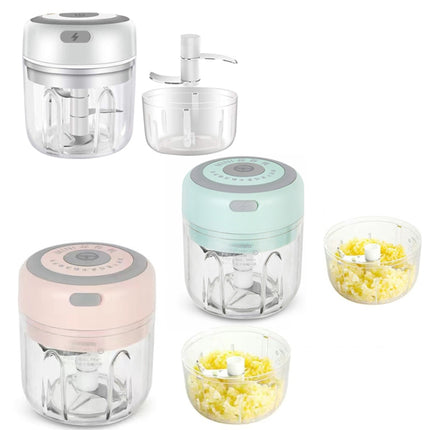 ZM-14 Household Mini Wireless Electric Garlic Masher, Colour: Pink High Cup 250ml + Small Cup 100ml-garmade.com