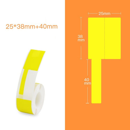 QR-285A Printer Thermal Sticker Paper Cable Label Paper 100 Sheet F Type 25 x 38 + 40 (Yellow)-garmade.com