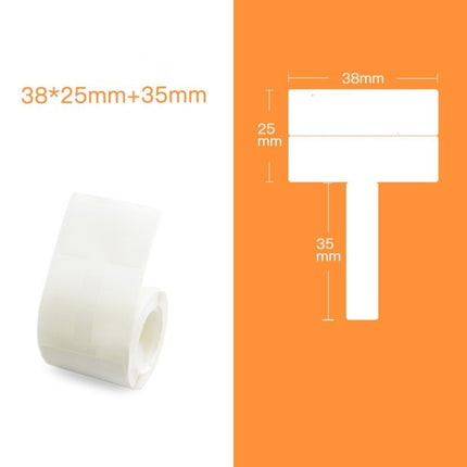 QR-285A Printer Thermal Sticker Paper Cable Label Paper 100 Sheet T Type 38 x 25 + 35 (White)-garmade.com