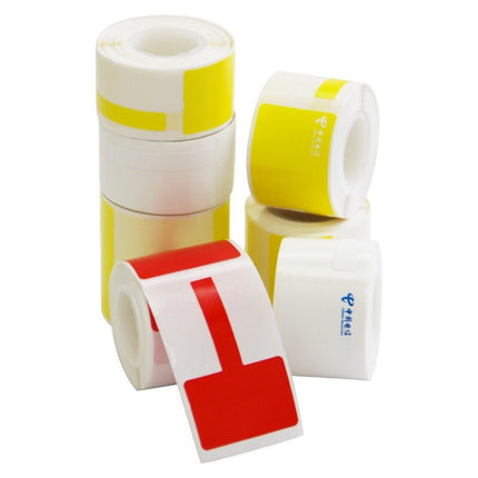QR-285A Printer Thermal Sticker Paper Cable Label Paper 100 Sheet T Type 45 x 30 + 35 (White)-garmade.com
