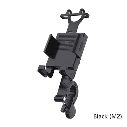 2 PCS Motorcycle Electrical Pedal Car Self-Lock Bracket Riding One-Button Shrink Mobile Phone Holder(Black M2)-garmade.com