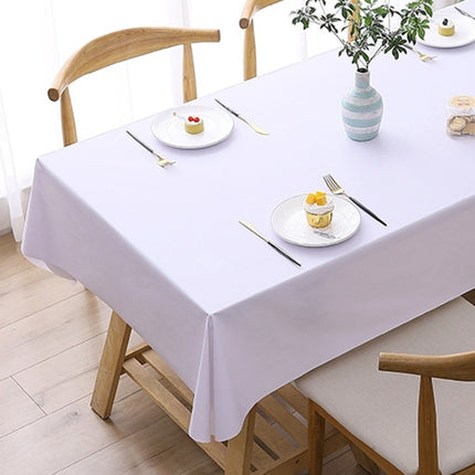 140x140cm Solid Color PVC Waterproof Oil-Proof And Scald-Proof Disposable Tablecloth(Pure White)-garmade.com