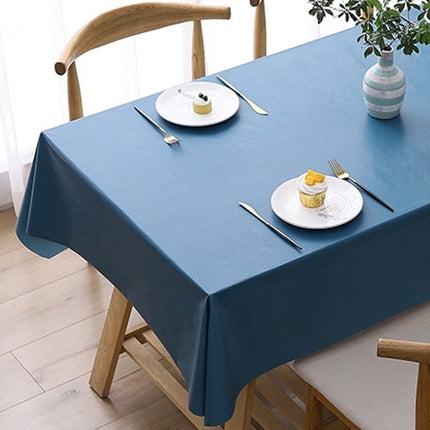 140x140cm Solid Color PVC Waterproof Oil-Proof And Scald-Proof Disposable Tablecloth(Pure Blue)-garmade.com