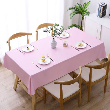 140x140cm Solid Color PVC Waterproof Oil-Proof And Scald-Proof Disposable Tablecloth(Pink)-garmade.com