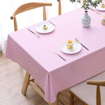 140x140cm Solid Color PVC Waterproof Oil-Proof And Scald-Proof Disposable Tablecloth(Pink)-garmade.com