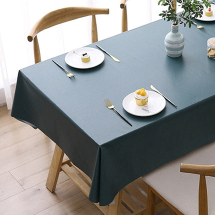 140x140cm Solid Color PVC Waterproof Oil-Proof And Scald-Proof Disposable Tablecloth(Dark Green)-garmade.com