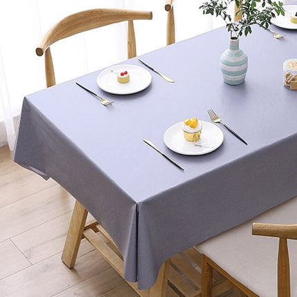 140x140cm Solid Color PVC Waterproof Oil-Proof And Scald-Proof Disposable Tablecloth(Light Gray)-garmade.com