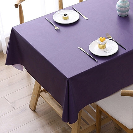 140x140cm Solid Color PVC Waterproof Oil-Proof And Scald-Proof Disposable Tablecloth(Purple)-garmade.com