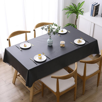 140x140cm Solid Color PVC Waterproof Oil-Proof And Scald-Proof Disposable Tablecloth(Black)-garmade.com