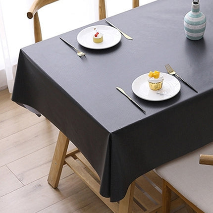 140x140cm Solid Color PVC Waterproof Oil-Proof And Scald-Proof Disposable Tablecloth(Black)-garmade.com