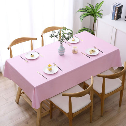 140x180cm Solid Color PVC Waterproof Oil-Proof And Scald-Proof Disposable Tablecloth(Pink)-garmade.com