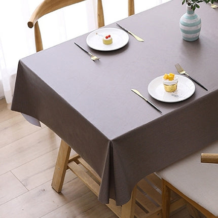 140x180cm Solid Color PVC Waterproof Oil-Proof And Scald-Proof Disposable Tablecloth(Brown)-garmade.com