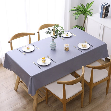140x180cm Solid Color PVC Waterproof Oil-Proof And Scald-Proof Disposable Tablecloth(Light Gray)-garmade.com