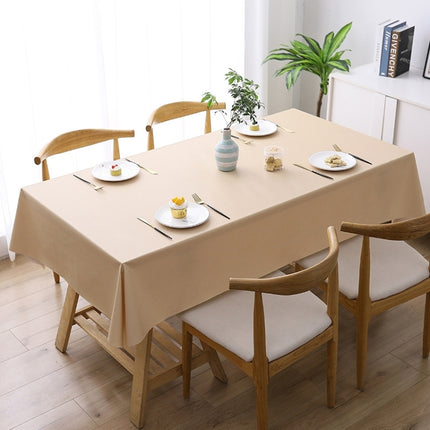 140x180cm Solid Color PVC Waterproof Oil-Proof And Scald-Proof Disposable Tablecloth(Champagne)-garmade.com