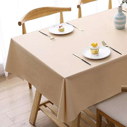 140x180cm Solid Color PVC Waterproof Oil-Proof And Scald-Proof Disposable Tablecloth(Champagne)-garmade.com