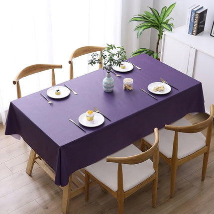 140x220cm Solid Color PVC Waterproof Oil-Proof And Scald-Proof Disposable Tablecloth(Purple)-garmade.com