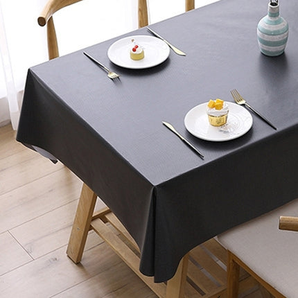 140x220cm Solid Color PVC Waterproof Oil-Proof And Scald-Proof Disposable Tablecloth(Black)-garmade.com