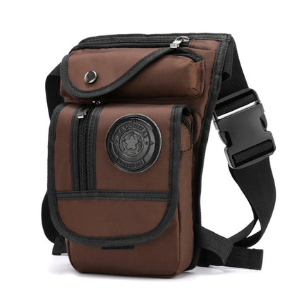 HaoShuai 325 Multi-Function Nylon Leg Bag Mountaineering Outdoor Travel Sports Convenient Waist Bag(Brown)-garmade.com
