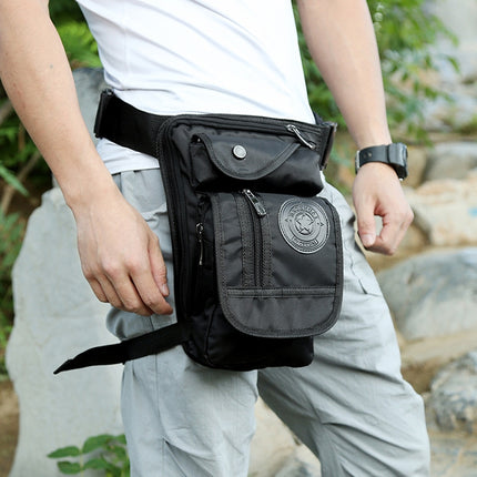 HaoShuai 325 Multi-Function Nylon Leg Bag Mountaineering Outdoor Travel Sports Convenient Waist Bag(Khaki)-garmade.com