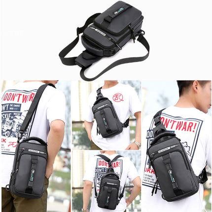 HaoShuai 1100-1 Men Chest Bag Multifunctional Single / Double Shoulder Backpack with External USB Charging Port(Army Green)-garmade.com