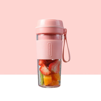 FS1300 Mini Juicer Home Portable Cooking Machine Student Juice Cup Juicer, Colour: Cherry Blossom Double Blade-garmade.com