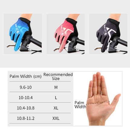 WEST BIKING YP0211216 Riding Gloves Bike Shock Absorption Touch Screen Full Finger Glove, Size: M(Blue)-garmade.com