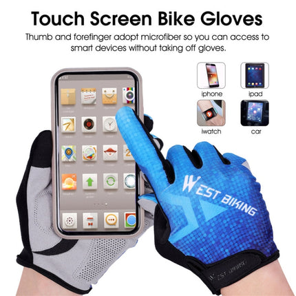 WEST BIKING YP0211216 Riding Gloves Bike Shock Absorption Touch Screen Full Finger Glove, Size: M(Black)-garmade.com