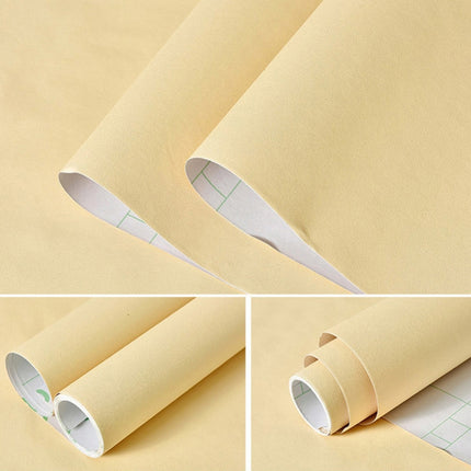 0.6x3m Self-Adhesive Plain Wallpaper PVC Thickened With Glue Solid Color Children Kindergarten Stickers(Beige Y817)-garmade.com