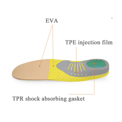 XD-640 Arch Sports Insoles Men and Women Shock Absorption Sweat Insoles Basketball Running Orthopedic Insoles, Size: S(35-40)-garmade.com