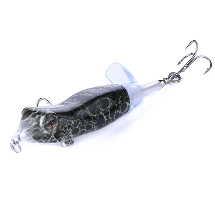 HENGJIA PE021 9.5cm/11g Frog Water Tartr Wood Bait Road Sub-Propeller Fish Bait(5)-garmade.com