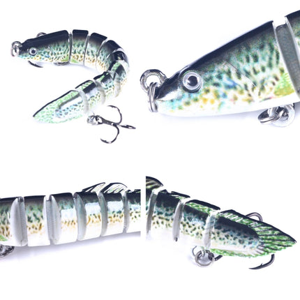 HENGJIA Multi-Segment Fish Bait Fake Fish Bait Luya Loach Bait(14 14cm 21.4g)-garmade.com