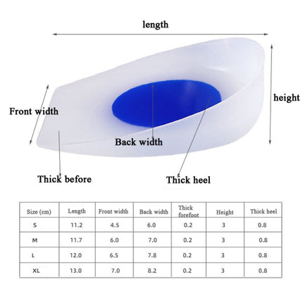 Silicone Heel Insole Is Comfortable Soft And Shock-Absorbing To Protect The Heel Insole, Size: S(Blue White )-garmade.com