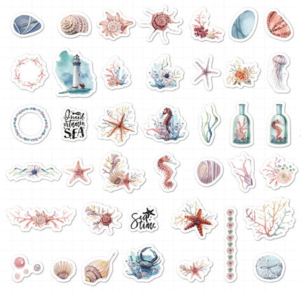 TH001-22 6 Sets Japanese Paper Decoration Hand Account DIY Sticker(Call Sea)-garmade.com