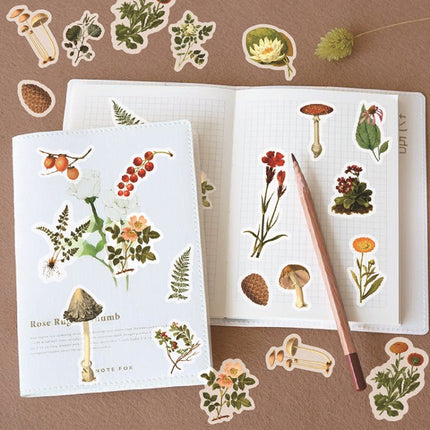 TH001-22 6 Sets Japanese Paper Decoration Hand Account DIY Sticker(Powder)-garmade.com