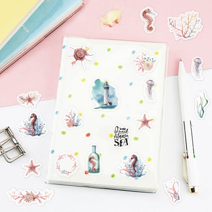 TH001-22 6 Sets Japanese Paper Decoration Hand Account DIY Sticker(Watercolor Forest)-garmade.com