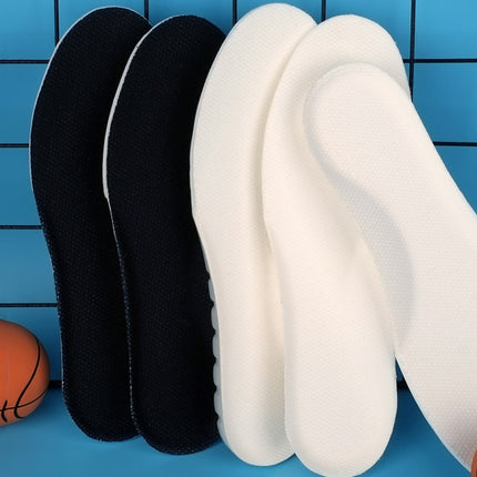 6 Pairs 085 Sports Insoles Men And Women Breathable Sweat-Absorbent Deodorant Silicone Thickened Shock-Absorbing Insole, Size: 40(White Bottom Black Surface)-garmade.com