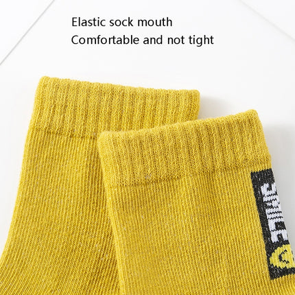 10 Pairs Spring And Summer Children Socks Combed Cotton Tube Socks S(Ear Bear)-garmade.com